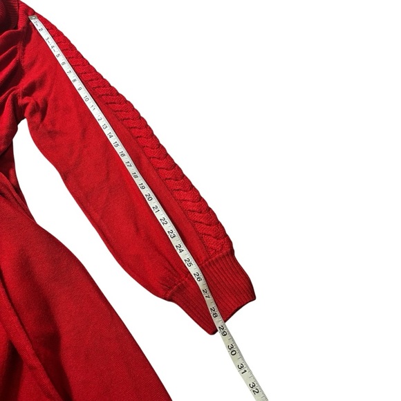 Dress Barn Sweater Dress 1X Red Pullover Long Sleeve Midi Holiday Party Festive - Picture 16 of 16